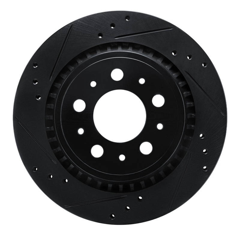 Volvo V70 Brake Rotor (1) - Rear Left - R1 Concepts - Drilled & Slotted - Black - 2000 Volvo V70 Brake Rotor (1) - Rear Left - R1 Concepts - Drilled & Slotted - Black - 2000